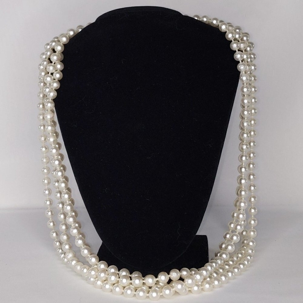 Vintage Faux 8mm Pearl Strand 116" Length